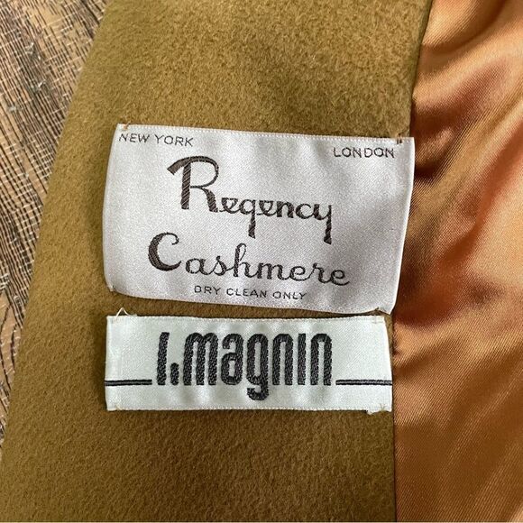 Vintage Regency Cashmere Long Camel Car Coat Size 0 - Picture 7 of 12